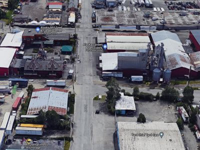 45 degree view of Alaska Mill and Feed