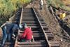 Laying panels after derailment